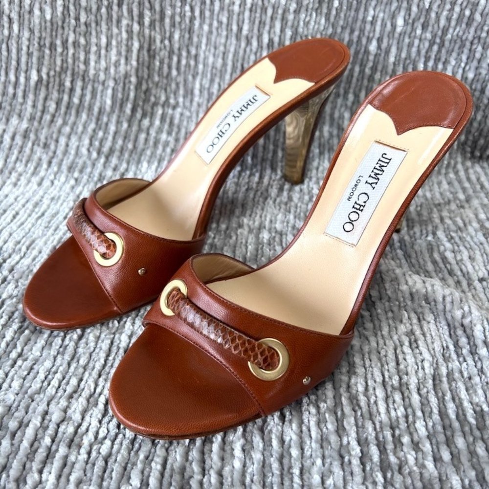 Jimmy Choo Brown Leather Heels